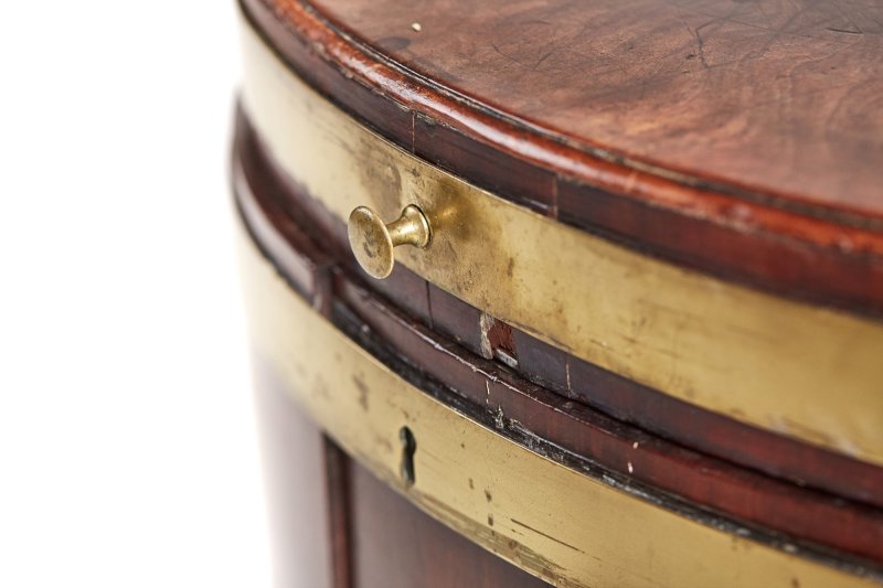 Antique George III Oval Mahogany Brass Bound Wine Cooler - Image 3